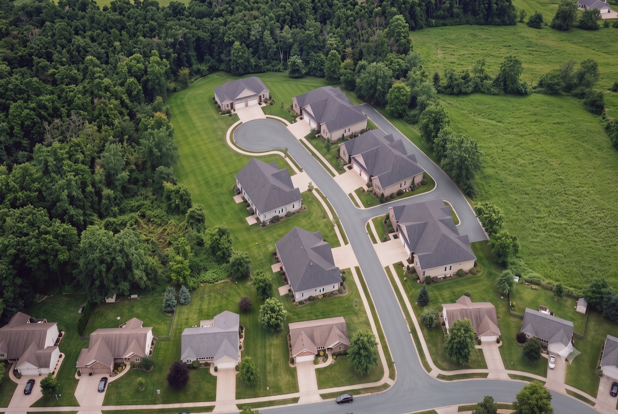 Aerial view of the Chippewa Heights community